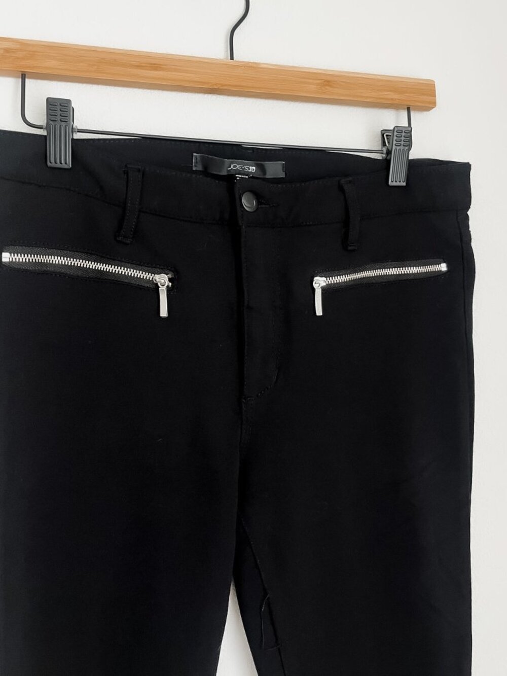Joe’s Jeans Black Moto Zip Detail Stretch Skinny Jeans 31